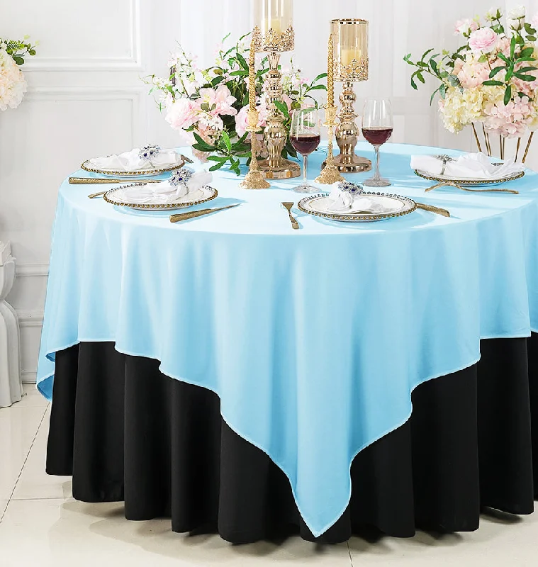 72"x72" Seamless Square Scuba (Wrinkle-Free) (240 GSM) Tablecloth /Table Overlay- Baby Blue (1pc)