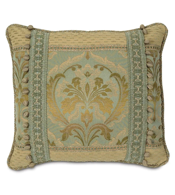 Jasmine Floral Damask Throw Pillow Cover 15x18