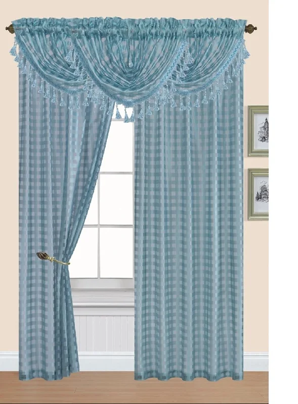 Leana 84"L Crushed Lace Rod Pocket Panels. Valances Sold Separately.