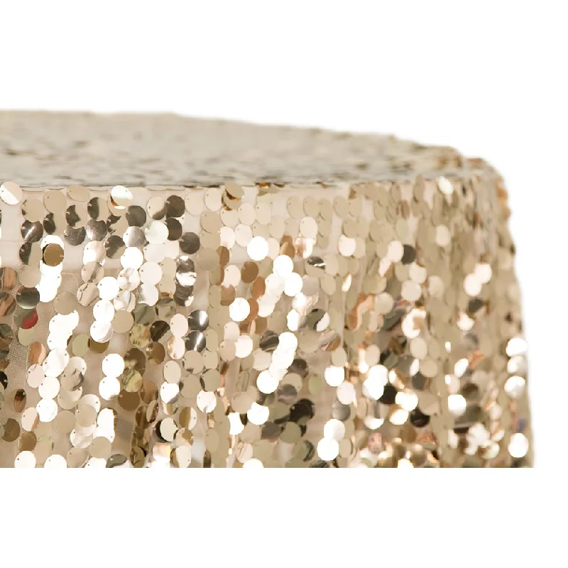 Large Payette Sequin Round 120" Tablecloth - Champagne