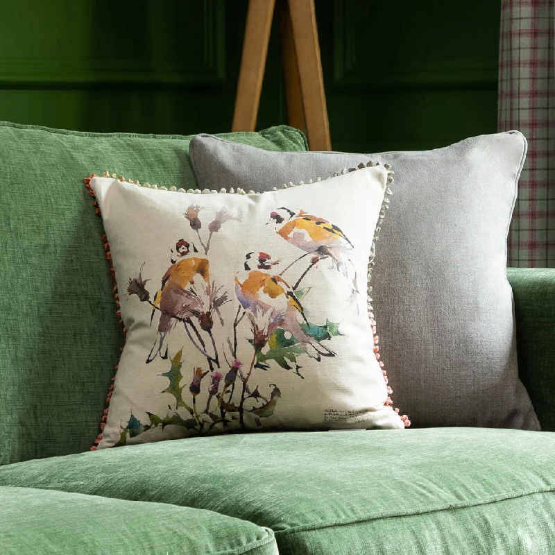 Belmont Printed Feather Cushion Ochre