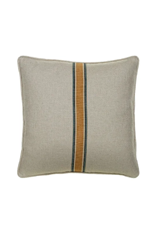 Woven Medal Striped Linen Cushion | Andrew Martin Hedgerow