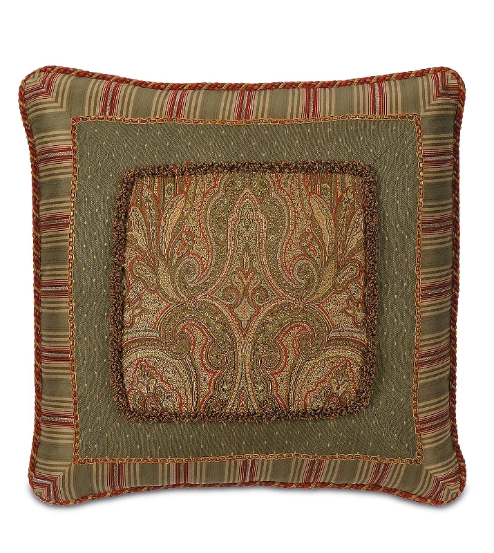 Glenwood Border Collage Throw Pillow Cover 24x24