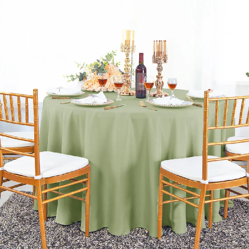 120" Seamless Round Polyester (220 GSM) Tablecloth - Sage Green (1pc)