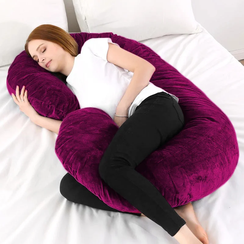 Pregnancy Support Pillow / C- Shape Maternity Pillow / Sleeping Support Pillow In Purple color