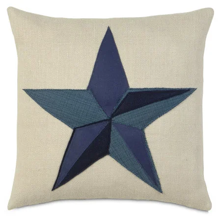 Americana Blue Star 'Home of the Brave' Throw Pillow Cover 18x18