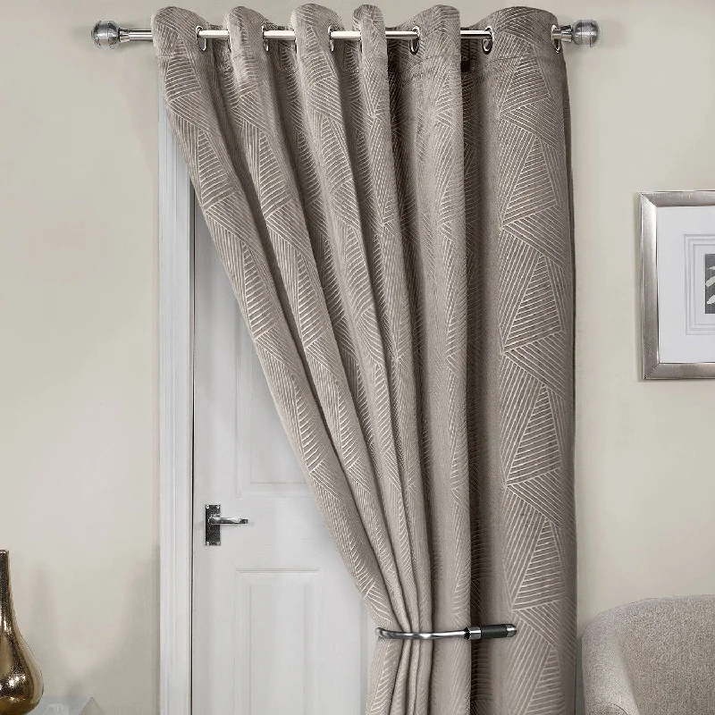 Midnight Stone Embossed Velvet Thermal Eyelet Door Curtain