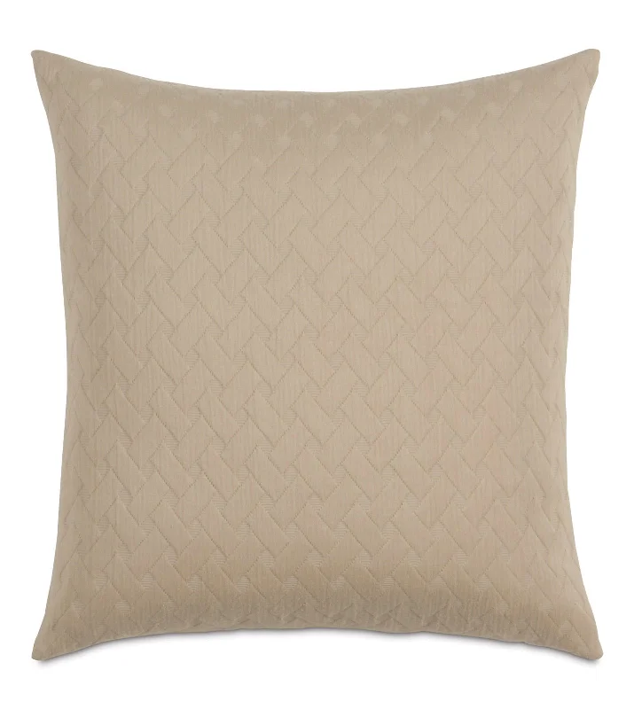 Sand Matelassé Throw Pillow Cover 18x18