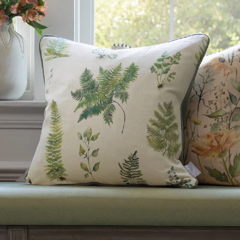 Verbena Printed Piped Cushion Linen