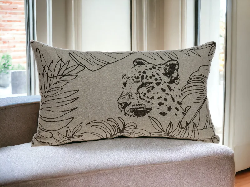 Jaguar Silhoutte Lumbar Throw Pillow