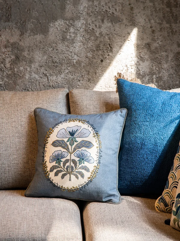 Iris Cushion Cover (Sapphire)