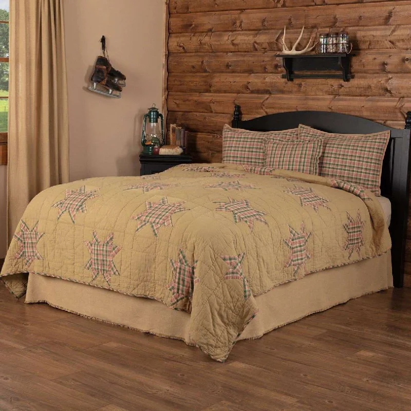 Rustic Star King Quilt Set (1 Quilt, 2 Shams, 1 Pillow Cover) VHC Brands