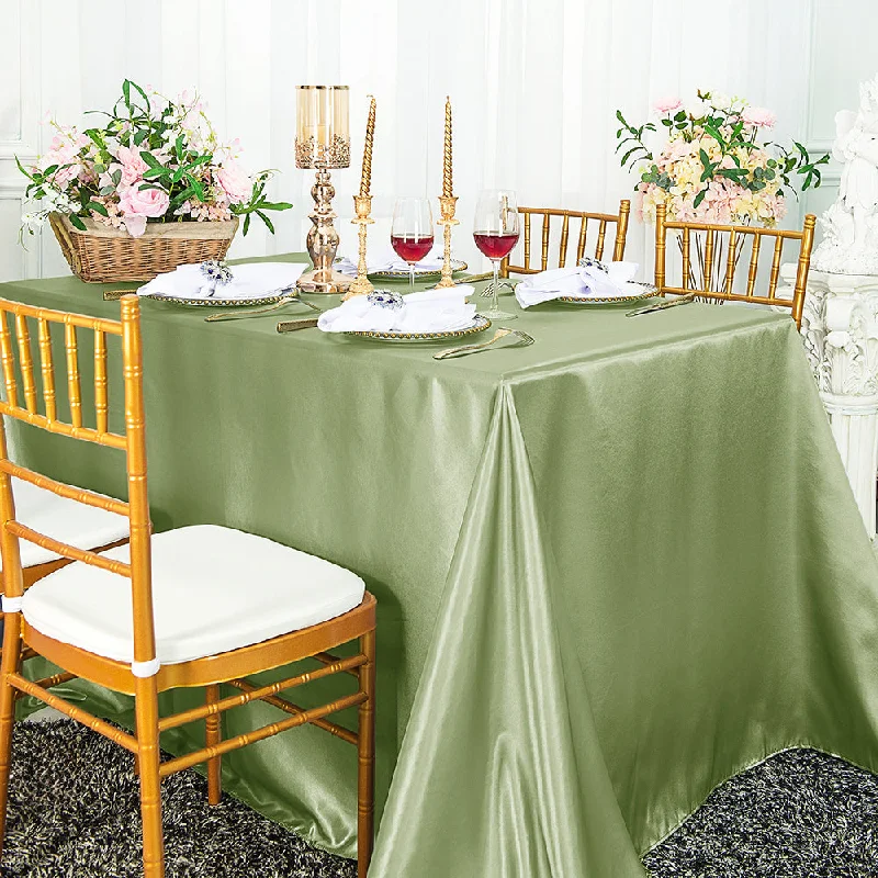 72"x120" Seamless Rectangular Satin Tablecloth - Sage Green (1pc)