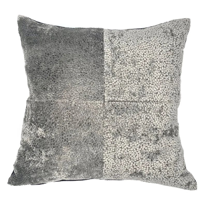 Silver Speckled Mitered Throw Pillow Cover 20x20