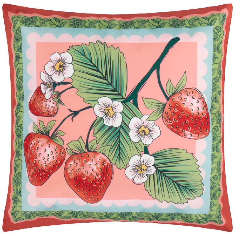 Anemone Strawberries Printed Outdoor Cushion Multicolour