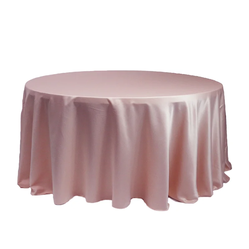 120 inch L'amour Satin Round Tablecloth Pink