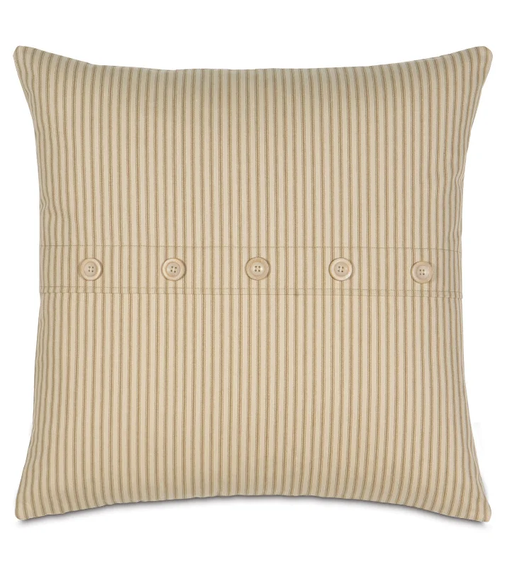 Heirloom Button Throw Pillow Cover 22x22 in Celery