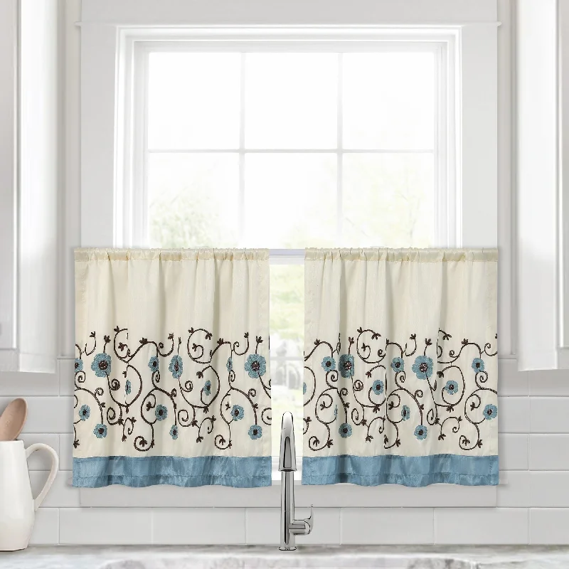 Lush Decor Royal Garden Kitchen Tier Window Curtain Panel Set