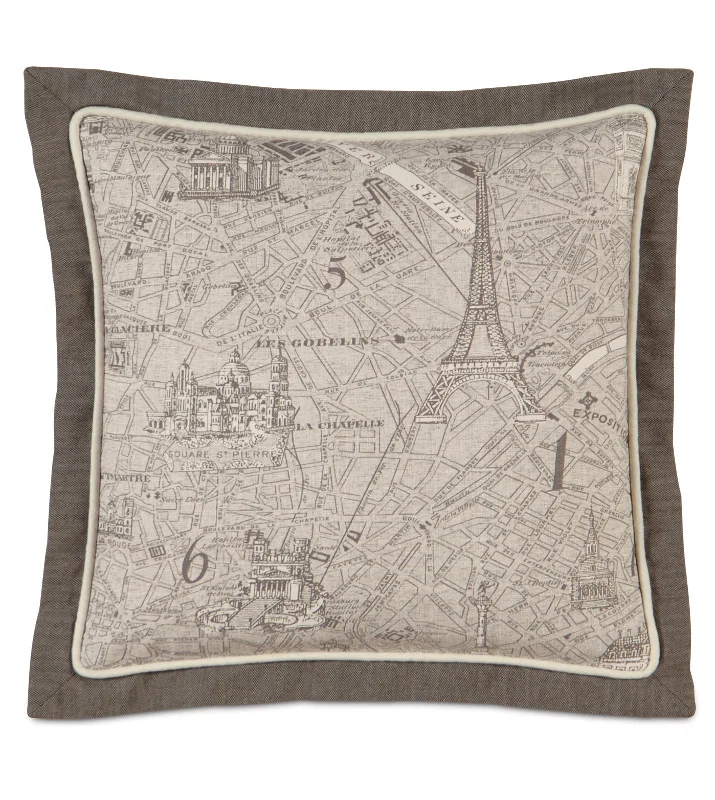 Daphne Parisian Cotton Throw Pillow Cover 18x18