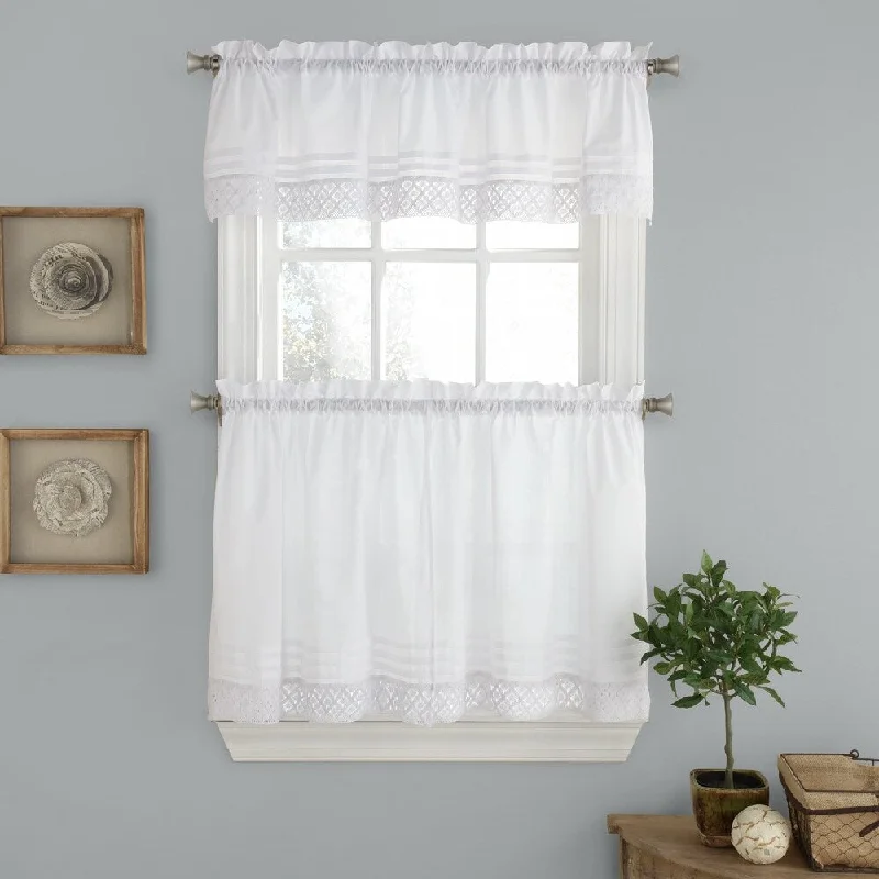 Pleated Crochet Tailored Curtain Parts- Tier and Valance Options