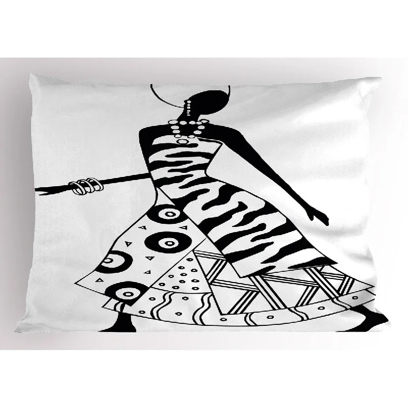 Ambesonne African Pillow Sham, Decorative Standard King Size Printed Pillowcase