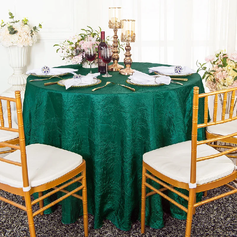 90" Seamless Round Crushed Taffeta Tablecloth - Hunter Green/Holly Green (1pc)