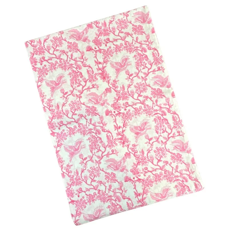 Toile de Jouy Birds Pink Tablecloth