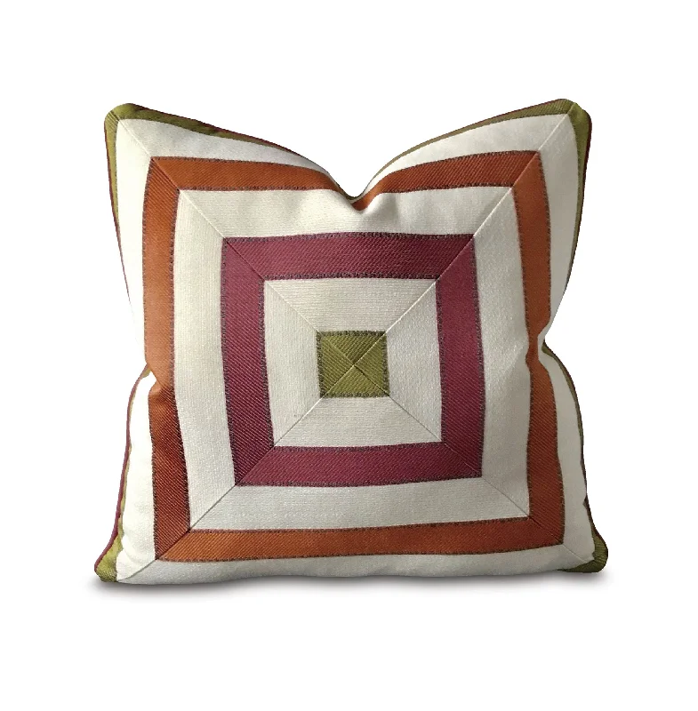 Caroline Mitered Square Throw Pillow Cover 22x22