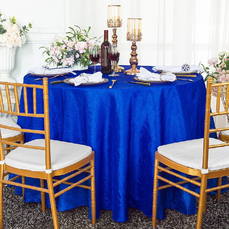 90" Seamless Round Crushed Taffeta Tablecloth - Royal Blue (1pc)