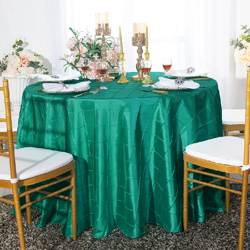 120" Seamless Round Pintuck Taffeta Tablecloth - Jade (1pc)