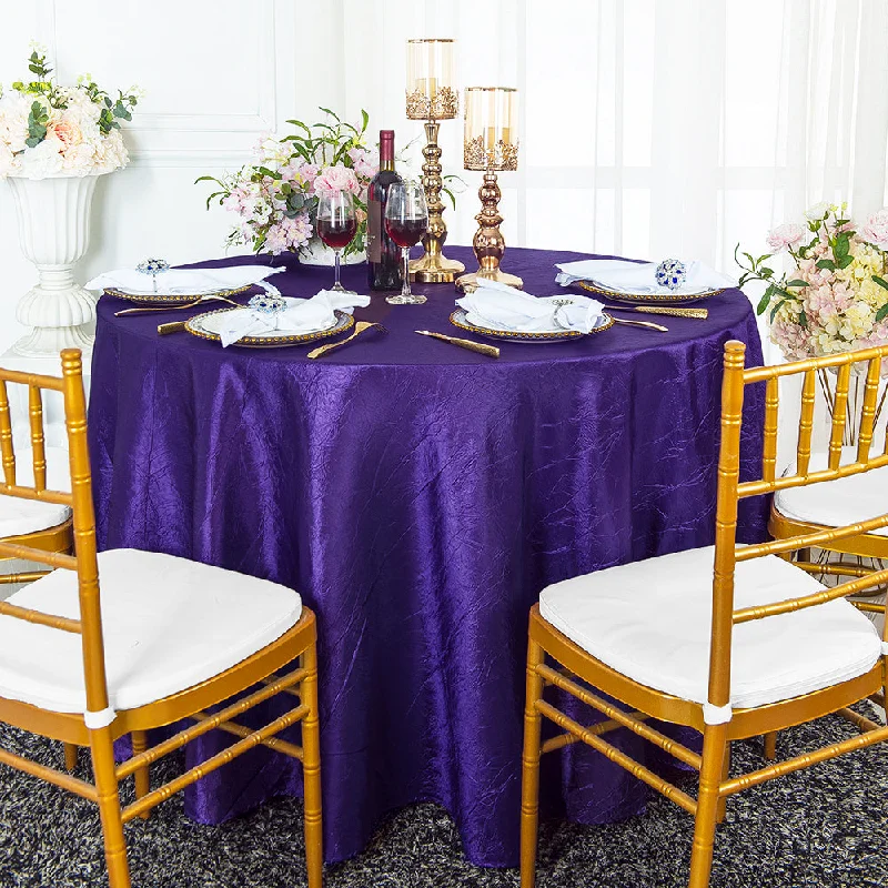 120" Seamless Round Crushed Taffeta Tablecloth - Regency Purple (1pc)