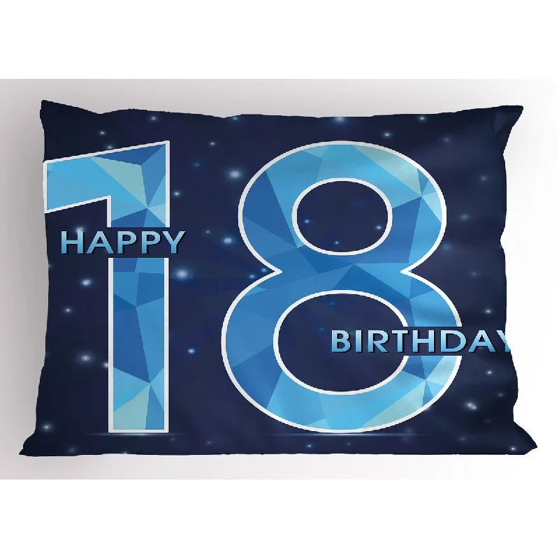 Ambesonne 18th Birthday Pillow Sham, Decorative Standard Size Printed Pillowcase