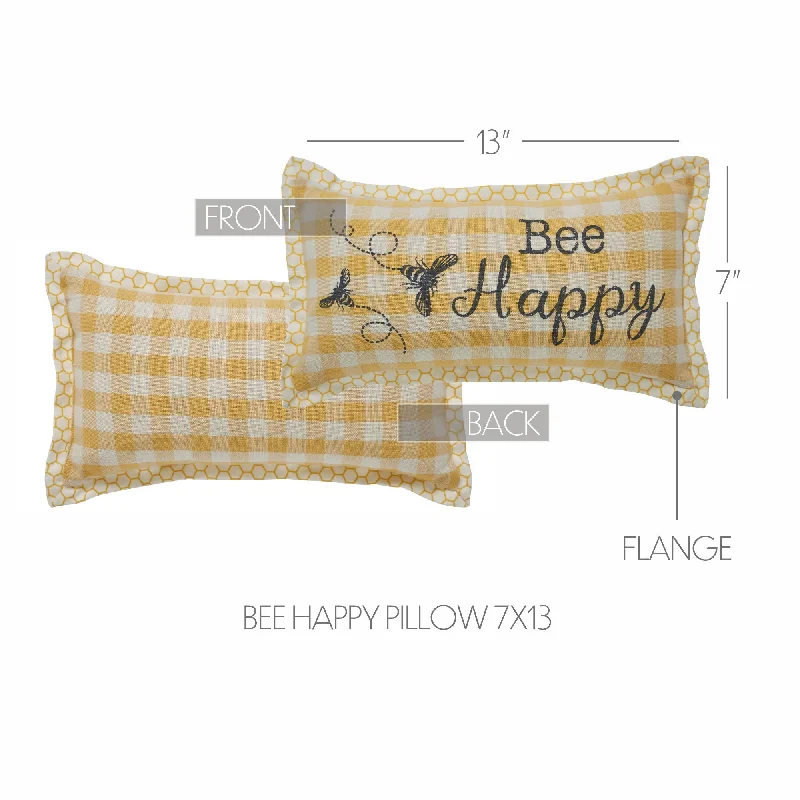 Buzzy Bees Bee Happy Pillow 7x13