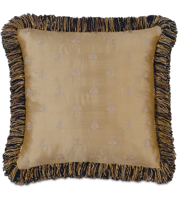 Antoinette Gold Queen Bee Throw Pillow Cover 18x18