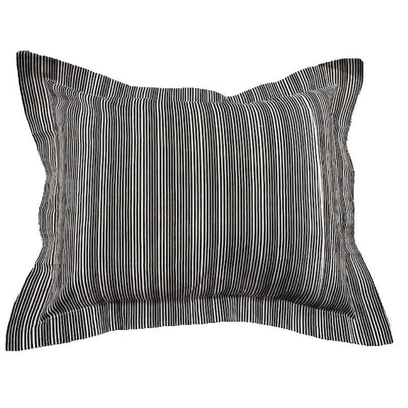 Black White Strip Standard Pillow Sham