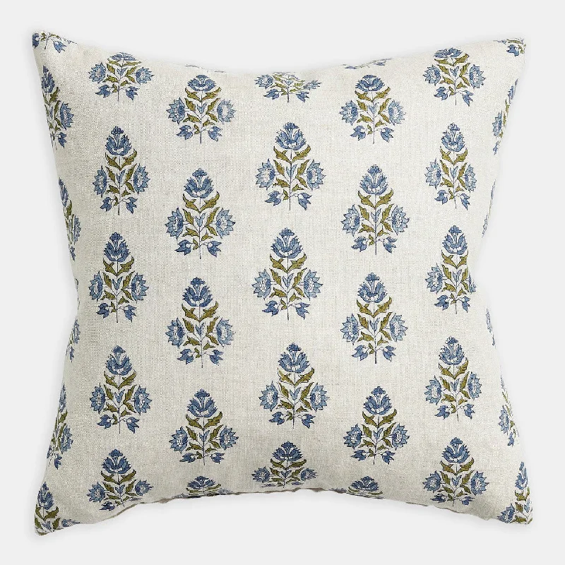 Ankara Moss Azure Square Pillow