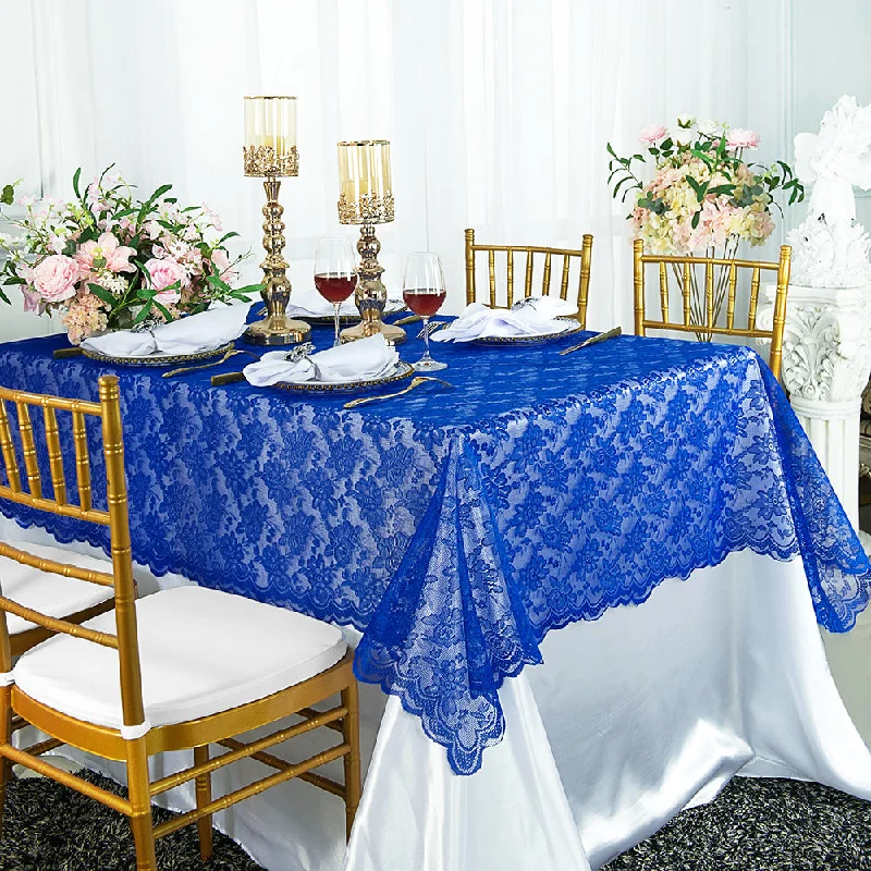 54"x108" Rectangular Caspari Lace Tablecloth/Table Overlay Topper - Royal Blue (1pc)