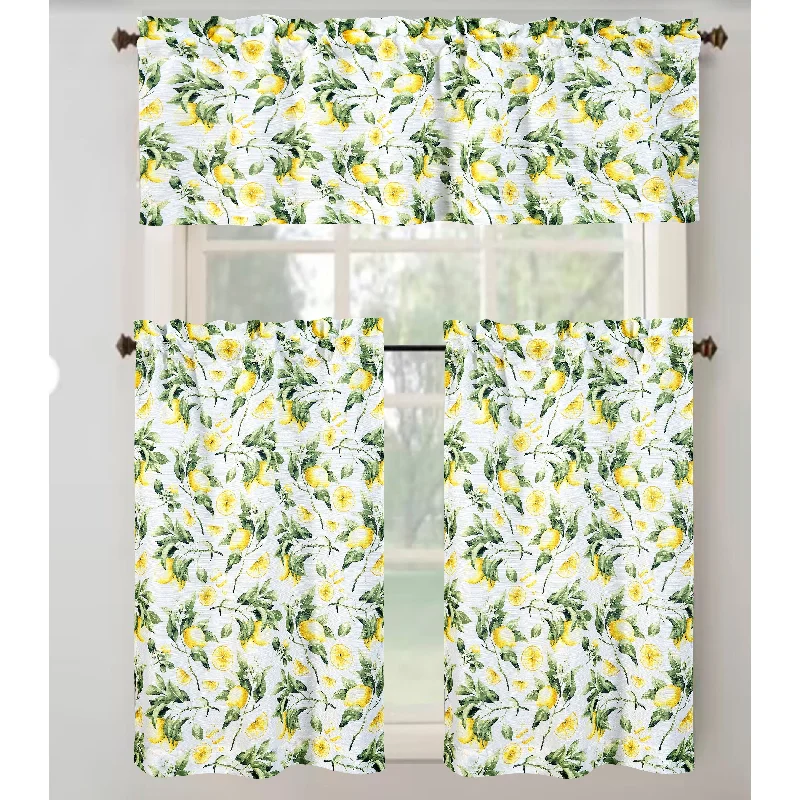 Lemon Grove Tribeca Printed Textured Kitchen Curtain