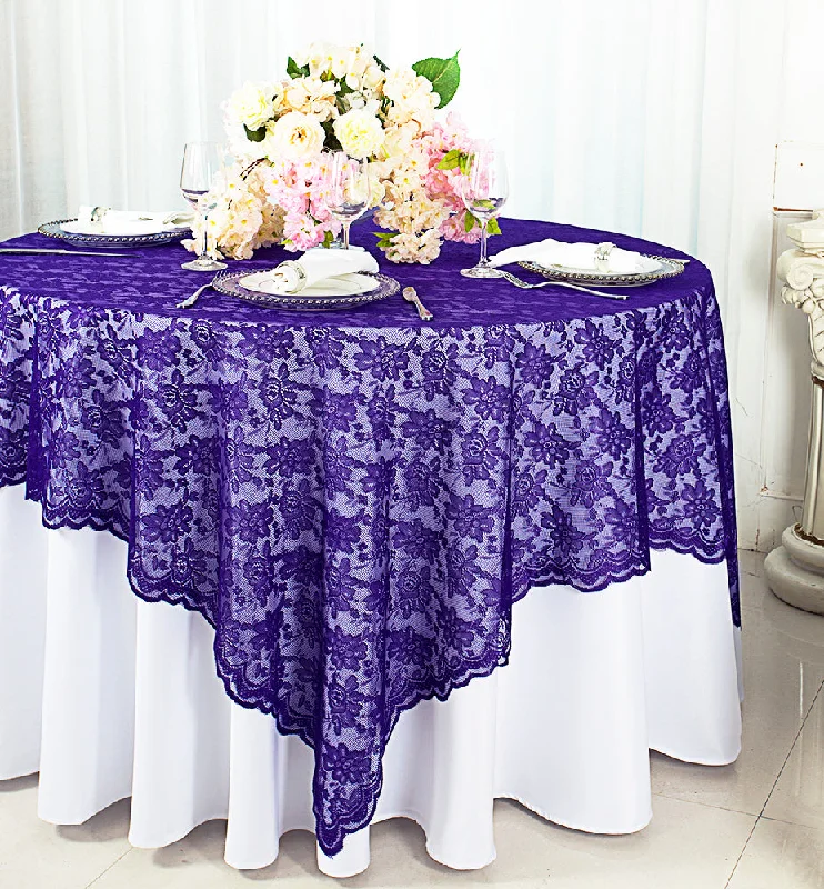 54"x54" Square Caspari Lace Tablecloth/Table Overlay - Regency Purple (1pc)