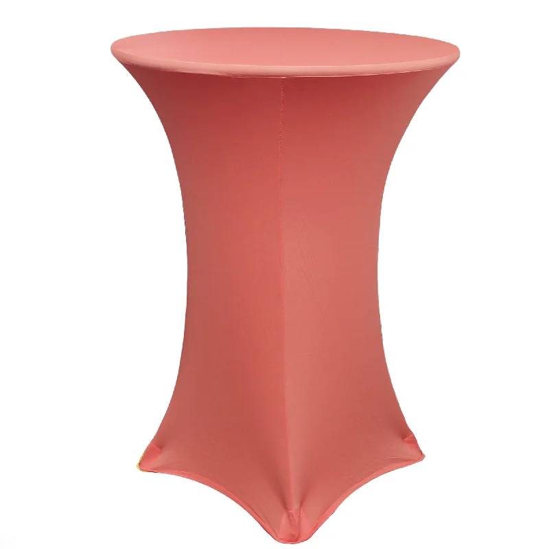 30 inch Highboy Cocktail Round Spandex Table Cover Coral