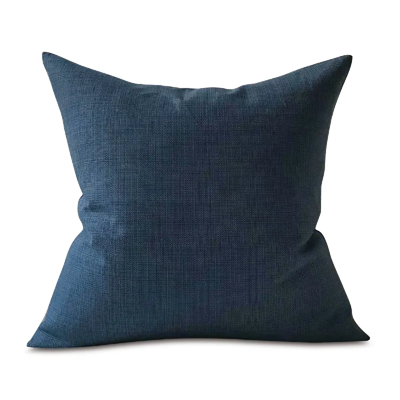 Denim Blue Solid Throw Pillow Cover 24x24