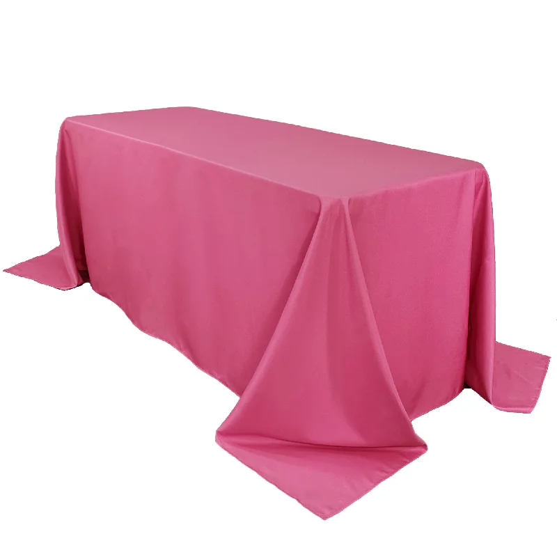 90 x 132 inch Polyester Rectangular Tablecloth Fuchsia