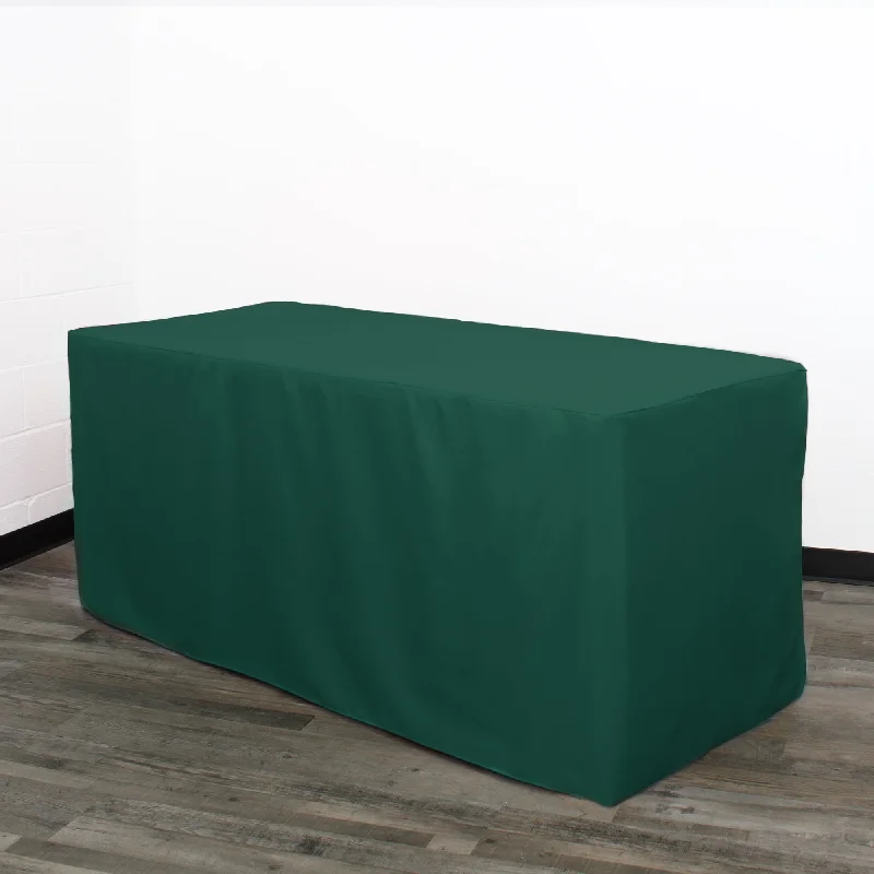 6 ft Rectangular Fitted Polyester Tablecloth Hunter Green