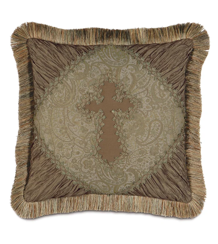 Palais Diamond Cross Throw Pillow Cover 20x20