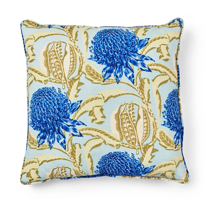 State of Waratah Blue 20"x20" Cushion Cover