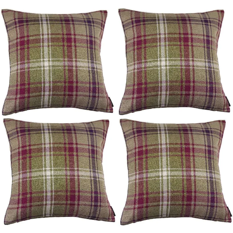 Angus Purple + Green Tartan 43cm x 43cm Cushion Sets