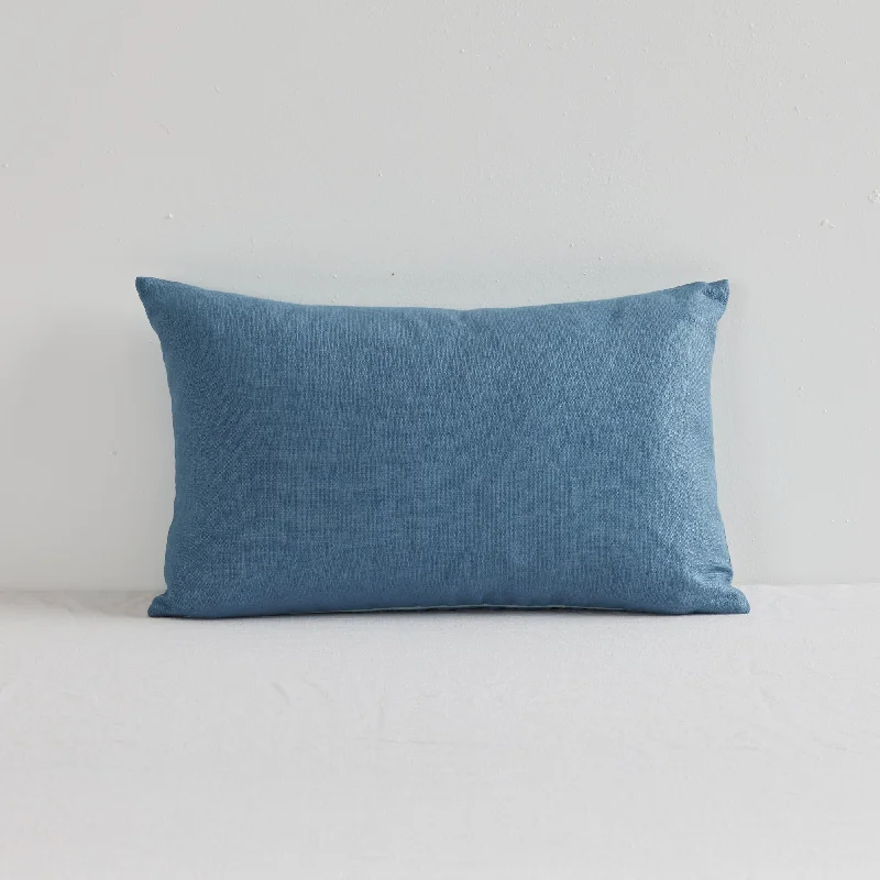 Jasper V2 Linen Cushion - Mid Blue - 30x50cm