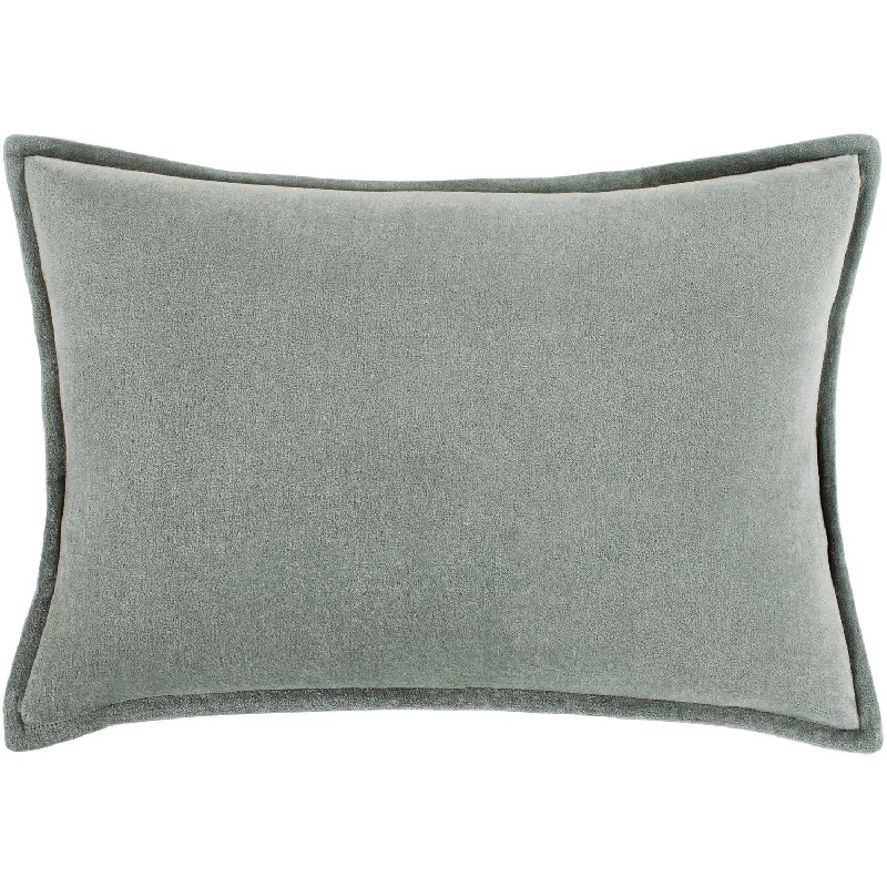 Cotton Velvet Velvet Pillow in Sea Foam