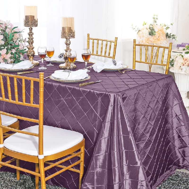 90"x132" Seamless Rectangular Pintuck Taffeta Tablecloth - Wisteria (1pc)