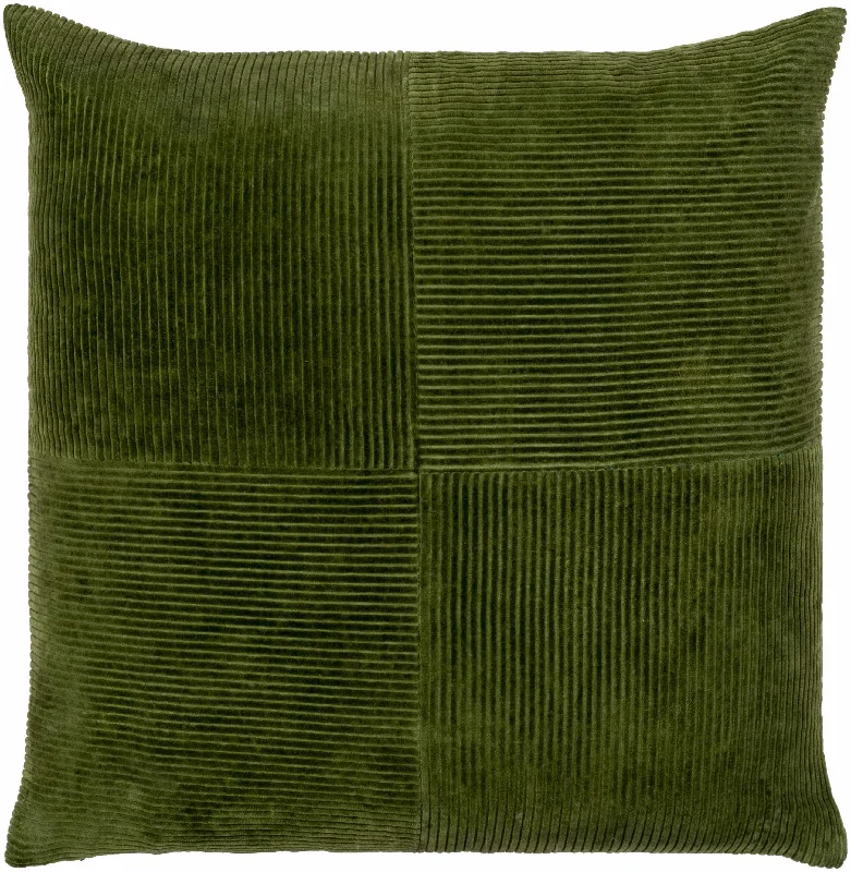 Orit Olive Green Corduroy Accent Pillow